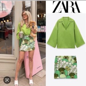 ZARA Patterned Mini Skirt Blogger Favourite